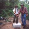 This is Ben and Cory on Monument Portage.  I owe all of my 1998 photos to Ben......On the day going into the BWCA this year, I left my camera on for floor of the canoe.......being a rookie, I didn't realize just how much rain could accumulate in the bottom of a Canoe.......Destroyed on DAY 1.