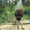 This is GeoFisher portaging a big ole Grumman canoe across monument portage......This is 80 rods of portage that I can safely say that I will never do again with an aluminum canoe.  Man was that tough.........By the way, you will not see any other pictures of me portaging this canoe on this trip....