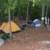 The tentpads on top of the hill.  We had 3 tents, and there was plenty of room on this island.  In reality, you could put 3 or 4 groups on the island.  There is a Campsite on top of the hill, where we are, a campsite down by the canoe landing, and another site on the other side of the island.  